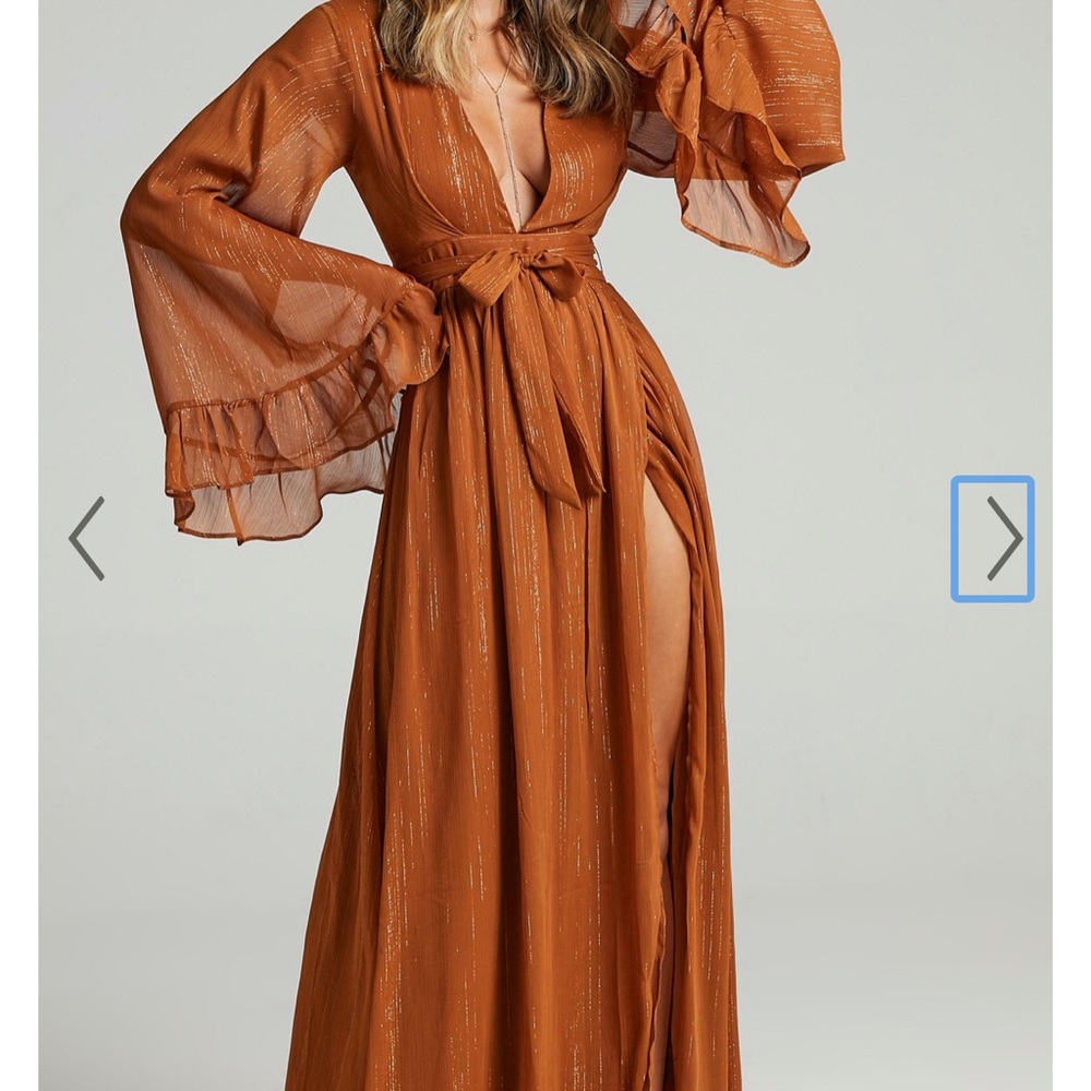 Showpo DANGEROUS WOMAN MAXI DRESS IN RUST